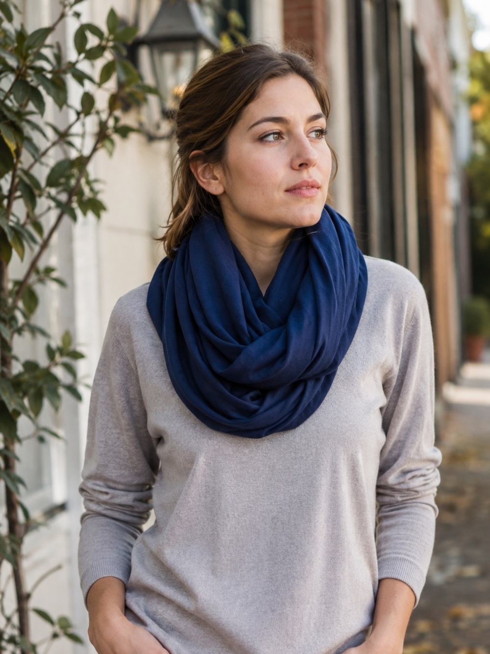 Navy Infinity Scarf